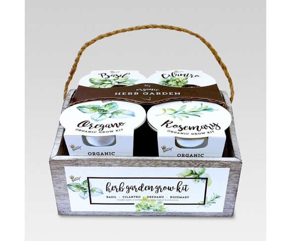4 Organic Herb Garden Grow Kit - Buzzy Seeds