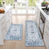 Washable Vintage Printed Rug Non Slip Low Pile Rug Soft Floral Throw Floor Cover Foldable Indoor Carpet for Living Room Bedroom Playroom Nursery - 4 of 4