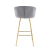 PAGED 30" Bar Height Stools Set of 2, Modern Velvet Counter Stools with Backs and Footrests for Bar, Kitchen, Dining Room - 3 of 4