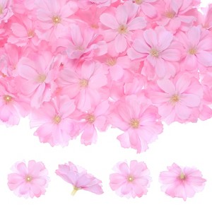 Unique Bargains Silk Fake Plum Blossom Artificial Flower Heads - 1 of 4