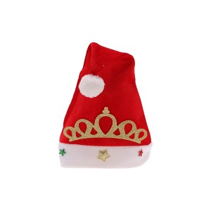 Unique Bargains Christmas Hat Adult Crown Christmas Hat Polyester 11.02"x14.96" 1 Pc - 1 of 4