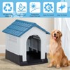 phiestina 33 inch Large Plastic Dog House, Blue & White, with Air Vents and Elevated Floor for Indoor/Outdoor Use - 4 of 4