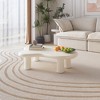 Modern Black Cloud Coffee Table, 47 inch Low Coffee Table with Thicken Round Edge and 4 Legs,Irregular Coffee Table Asymmetrical Unique Center Table - 2 of 4