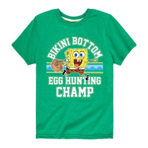 Boys' - SpongeBob Squarepants - Bikini Bottom Egg Hunting Champ Short Sleeve Graphic T-Shirt - 1 of 4
