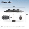 XIZZI 15FT Heavy-Duty Outdoor Market Umbrella W/Sandbags, Patio All-Weather Sandbag Umbrella (Standard/Upgraded/Flagship) - Dark Gray/Khaki/Dark Blue - 3 of 4