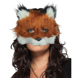 Seasonal Visions Adult Masquerade Red Furry Fox Costume Mask - 13 in. - Orange - 1 of 1