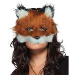 Seasonal Visions Adult Masquerade Red Furry Fox Costume Mask - 13 in. - Orange