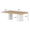 Famapy Multi - Scene Wooden Table Dining/Office Table Desk: Dual - Column Design, Spacious Surface – Perfect for Office & Dining - 4 of 4
