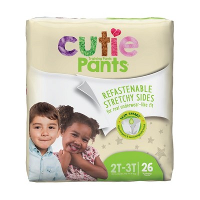 Cutie Pants Toddler Toddler Training Pants Size 2T to 3T Up to 34 lbs. WP7001/1, 104 Ct