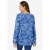 Woman Within Plus Size Perfect Printed Long-Sleeve V-Neck Tee - 3 of 4