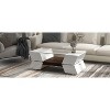 Okak Geometric Glass-Top Coffee Table, Modernist 2-Tier Storage with Open Shelves & Cabinets, 6mm Tempered Glass & Frost for Luxe Living Room - 2 of 4