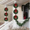 Artificial Wreath 63 inch Three Wreaths with 3 Bow Ribbon Front Door Decoration Wall Hanging Decoration Xmas Party - 3 of 4