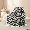 Snuggle Sac Zebra Animal Print Throw Blanket Knitted Blanket Cozy Soft Blankets for Couch - 2 of 4