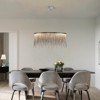 Ludomide Round Aluminum Tassel Linear Chandelier, Modern Pendant Ceiling Light for Dining Room, Kitchen Island, Bedroom, W32 x H14" - 2 of 4
