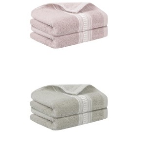 REGALWOVEN Plaid Soft Hand Towel for Bathroom Travel 4 Pcs - 1 of 4