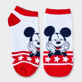 Women's Mickey Mouse Americana Low Cut Socks - White 4-10