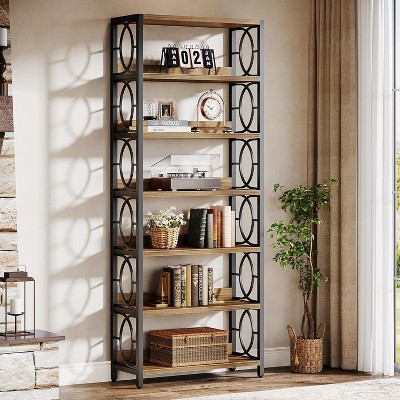 Tribesigns 6-Tier Bookshelf, 70.86-Inch Tall Bookcase Industrial Freestanding Display Shelf with Metal Frame and Open Shelves for Home Office