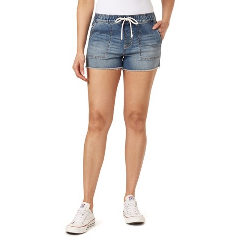 Wallflower Women s Tomboy Jogger Denim And Twill Shorts Mid rise Insta Stretch Juniors Target