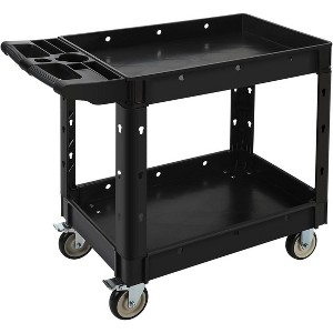 Mr Ironstone Tool Cart on Wheels, Rolling Utility Cart, 2 Tier 550LBS Heavy Duty Cart with Wheels, Service Cart with Ergonomic Storage Handle - 1 of 4