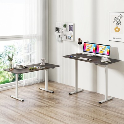 Gray Adjustable Height Electric Standing Desk with Metal Frame