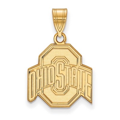Black Bow Jewelry 14k Yellow Gold Ohio State Buckeyes NCAA Medium Pendant