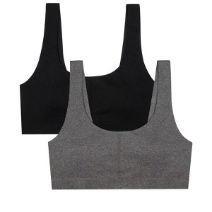 Fruit of the Loom Girls Invisible Scoop Neck Bralette 2 Pack - 1 of 2