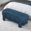 XINGHANZHENXUAN Linen Upholstered Storage Bench, Large Ottoman with Foam Cushion, No Assembly Needed for Bedroom & Entryway - 3 of 4