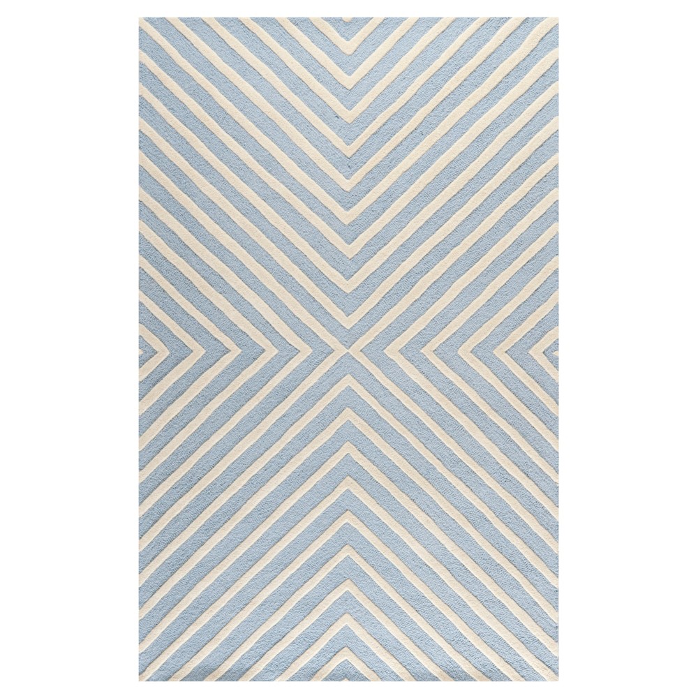 5'x8' Harper Chevron Accent Rug Light Blue/Ivory - Safavieh