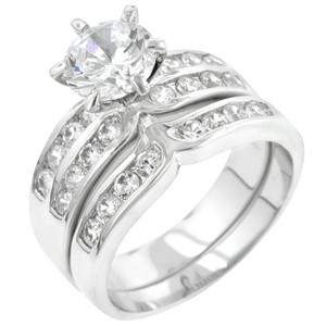 Slickblue Gorgeous 2.3 Ct. Engagement Ring with Clear Round Stone, Available in Goldtone or Silvertone - Size 5-10 - 1 of 4
