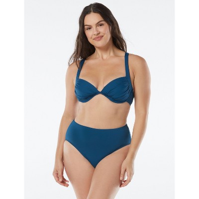 Coco Contours Regal Draped Bra Sized Underwire Push Up Bikini Top