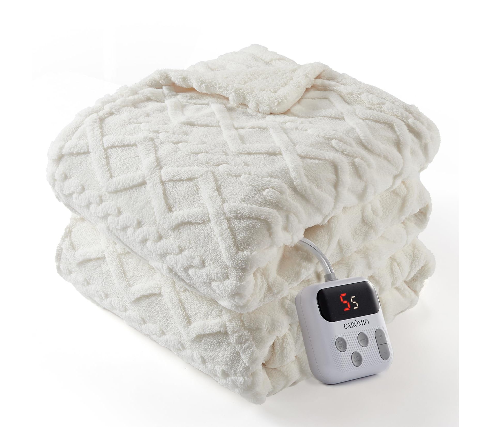 Heated Throw Blanket - Thick Tufted Electric Blanket Throw with 10 Heating Levels and 10 Time Settings, ETL Certified Machine Washable Fast