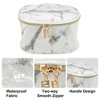 Unique Bargains Makeup Bag Cosmetic Travel Bag Make Up Brush Organizer Bag Marble Makeup Storage Toiletry Bag for Women 8"x6"x5" 1 Pcs - 3 of 4
