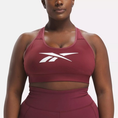 Reebok Lux Vector Racer Sports Bra plus Size 3x Classic Maroon Target