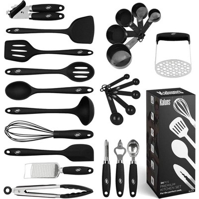 Kaluns Kitchen Utensils Set, 35 Piece Nylon and Stainless Steel Cooking  Utensils, Dishwasher Safe and Heat Resistant Kitchen Tools, Black