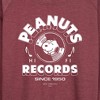 Women's - Peanuts - Snoopy Vinyl Lightweight French Terry Wide Neck Long Sleeve Shirt - 2 of 4