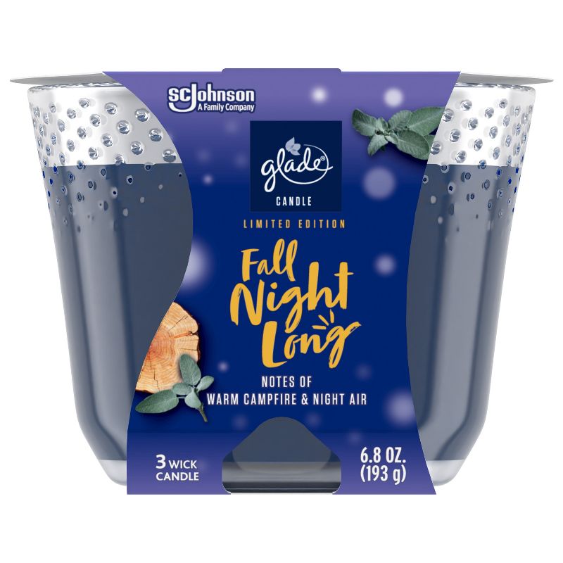 3-Wick Glade Fall Night Long Candle - 6.8oz, 5 of 18