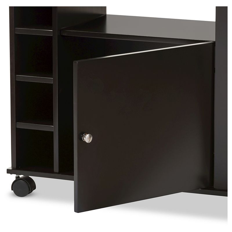 Ontario Modern & Contemporary Dark Brown Wood Modern Dry Bar & Wine Cabinet - Baxton Studio, 4 of 7
