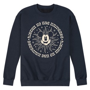 Men's - Disney - Mickey Listen To The Universe Graphic Fleece Sweatshirt - 1 of 4