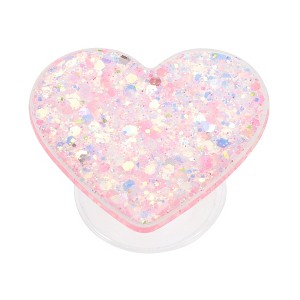 Unique Bargains Sequin Heart Adhesive Phone Grip Pink 1 Pc - 1 of 4