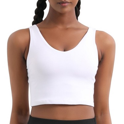 DOMETOUR Sports Bra for Women Wirefree Padded Yoga Bras Tank Tops Fitness Workout Running Top