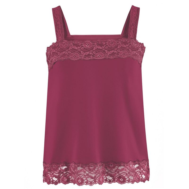 Collections Etc Lace Trim Cami, 3 of 5