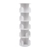 YIYIBYUS 5 Tier PVC Desktop Bookshelf 360° Rotating Stackable Shelves Bookshelf Organizer (White) - 4 of 4
