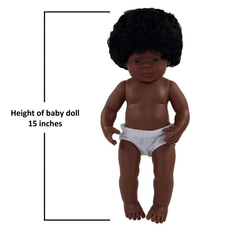 Miniland Educational Anatomically Correct 15" Baby Doll, Girl, Black Hair, 3 of 4
