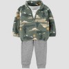 Carter's Just One You® Baby Boys' 3pc Camo Sweatshirt with Long Sleeve Bodysuit and Jogger Pants Set - Green - 2 of 4