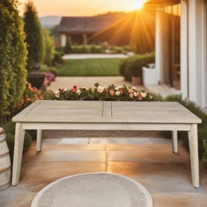 Moda Furnishings Acacia Wood Patio Outdoor Coffee Table, Rectangle, 39.4" x 19.7" x 15.4" - 1 of 4