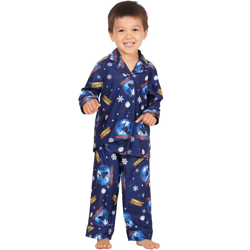 The Polar Express Toddler Believe Button-Front Coat And Pants Pajama Set, 1 of 6