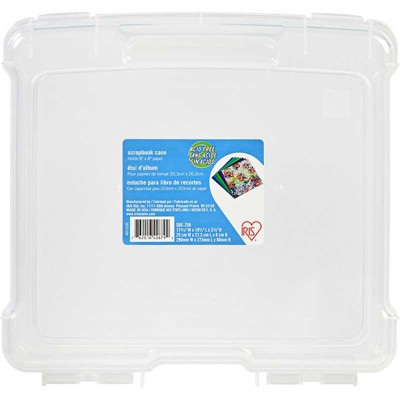 Clear Stackable Plastic Scrapbook Storage Box with Lid