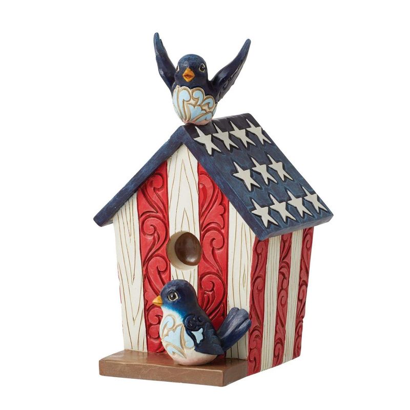 Jim Shore 5.0 Inch Star Spangled Songbirds Patriotic  Birdhouse Figurines, 2 of 4