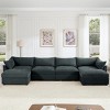 Modular Chenille Sectional Sofa with Under-Seat Storage Drawers and 2 Ottomans, U-Shaped Oversized 4-Seat Sofa for Living Room–The Pop Home - 2 of 4