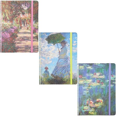 The Gifted Stationary 3-Pack Claude Monet Hardcover Lined Journal Notebooks (7 x 5 in, 160 Pages)